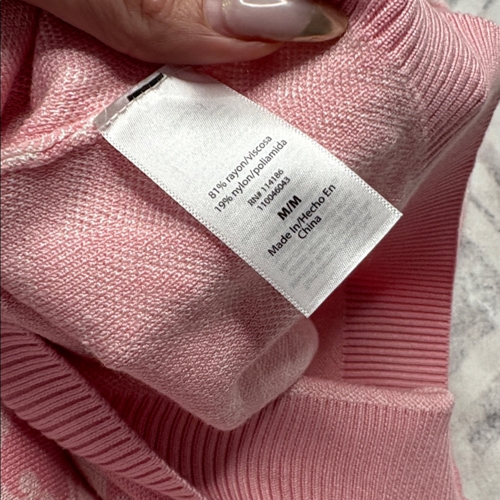 Medium Juicy Couture Pink quarter zip Monogram Pullover whisper pink/oyster - Picture 6 of 6